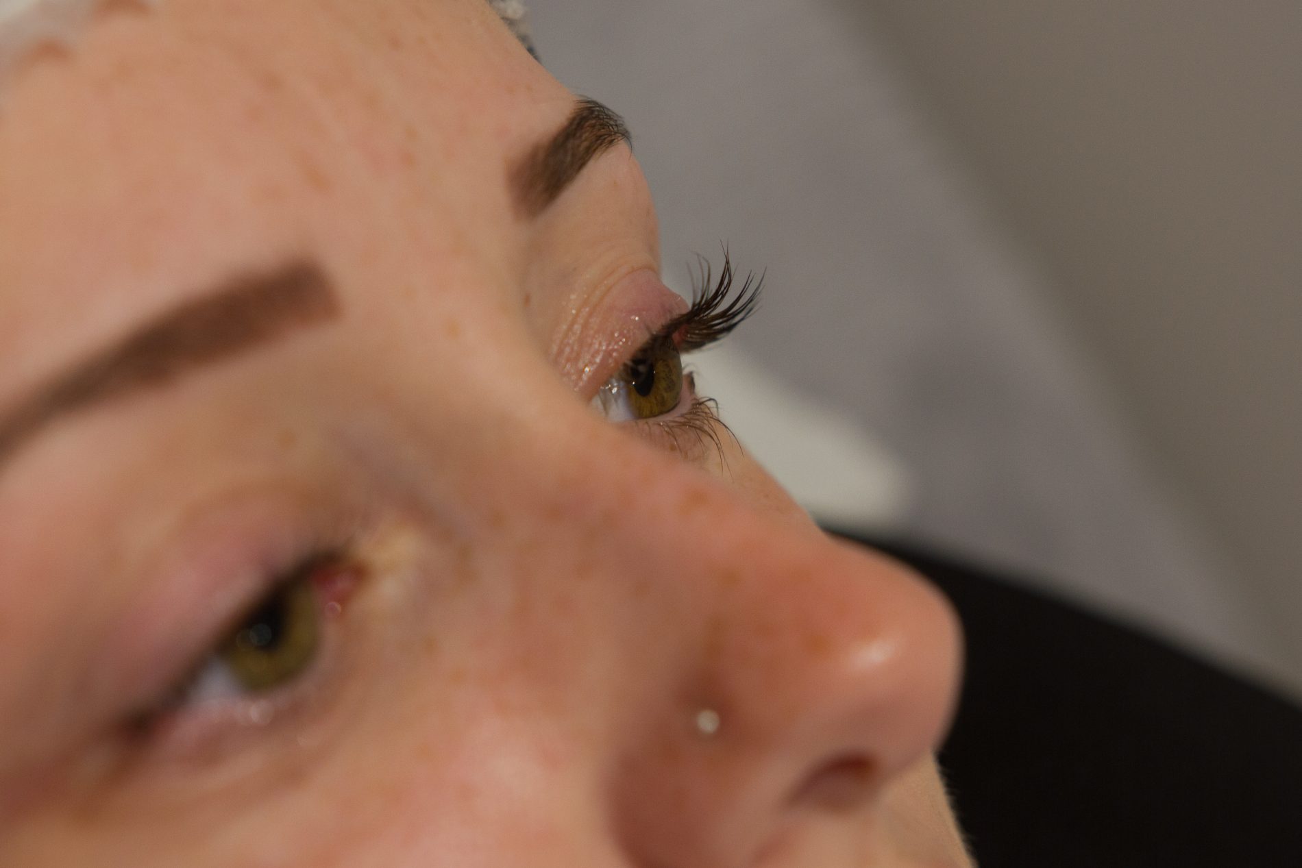 a client just after the LVL nouvaeu lashes treatment